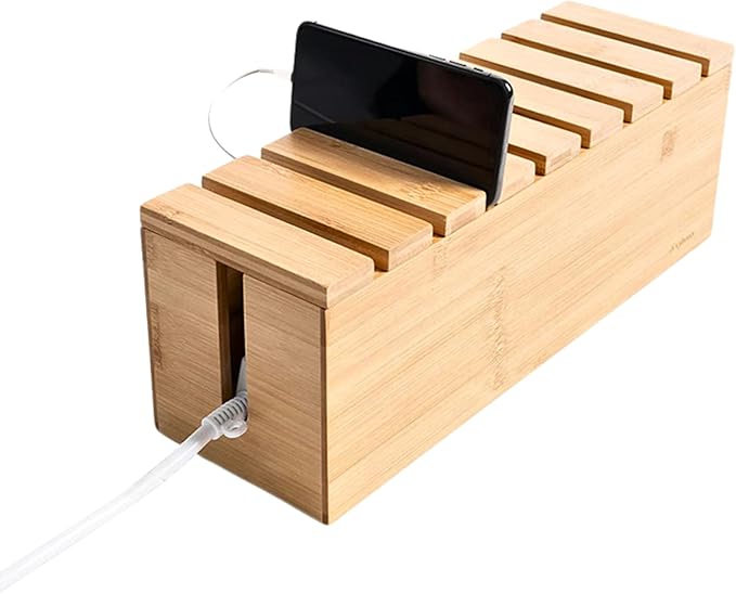 Multiple Charging Station Rack with Cable Box Organizer Cable Management Box to Hide Desktop Cables and Floor Cables, Power Cord Management Box for Cord Management