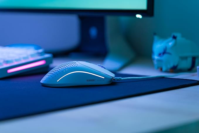 Glorious Gaming Model O 2 Wired Gaming Mouse - 59g Ultralight, FPS, 26,000 DPI, Motion Sync, 80M Click Rated Switches, 6 Programmable Buttons, Ambidextrous, RGB, PTFE Feet - White