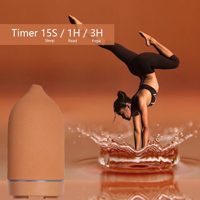 Stone Diffuser, Ceramic Essential Oil Diffuser, Humidifier 160ml Ultrasonic Oil Diffuser for Aramatherapy (Terracotta)