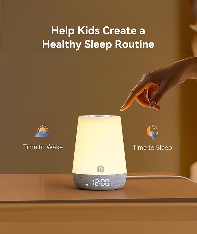 Dreamegg Nite 1 - Baby Sound Machine, Sleep Trainer, Night Light for Kids, Ok to Wake Alarm Clock, 34 Soothing Sounds, App Control, White Noise Sound Machine for Baby Kids Toddler Nursery(Star Travel)