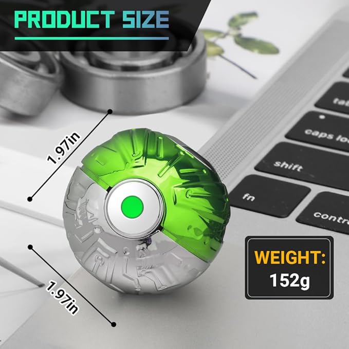 Heavy Duty Lumious Fidget Spinner Toy EDC for Kids Adults, Glow Fidget Spere Ball Stainless Steel Bearing, Stress Anxiety Relief Toy for Office Home Classroom, Birthday Gift for Boy Girl Man Woman