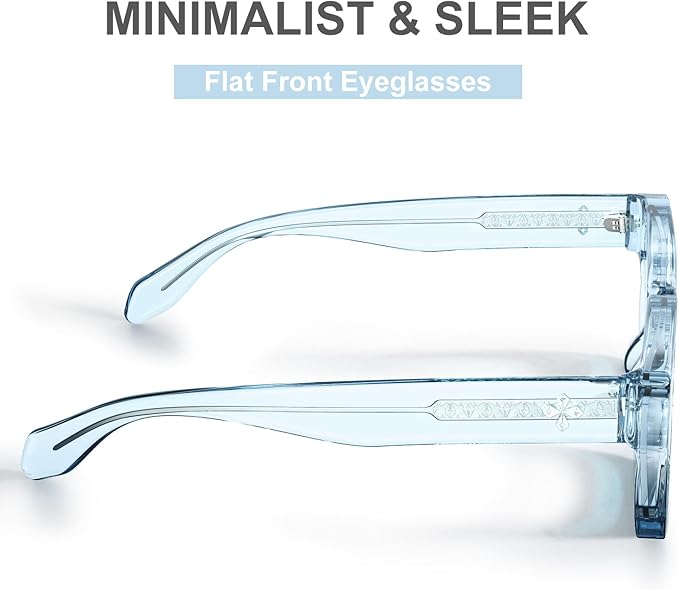 VISOONE Enhanced Version Rectangle Chic Preppy Look Blue Light Blocking Glasses for Women Men RIVER-LIGHTER