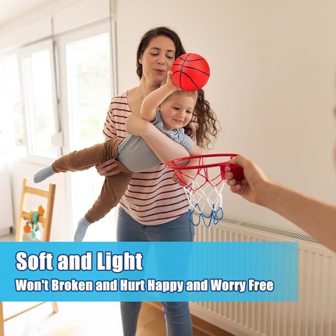 5 Inch Foam Mini Basketball Balls for Indoor Mini Hoops Set, Soft Squishy Basketball Slow Rising| Swimming Pool Beach Balls Great Sport Gift for Adults & Kids Sensory Stress Balls (3 Pack)