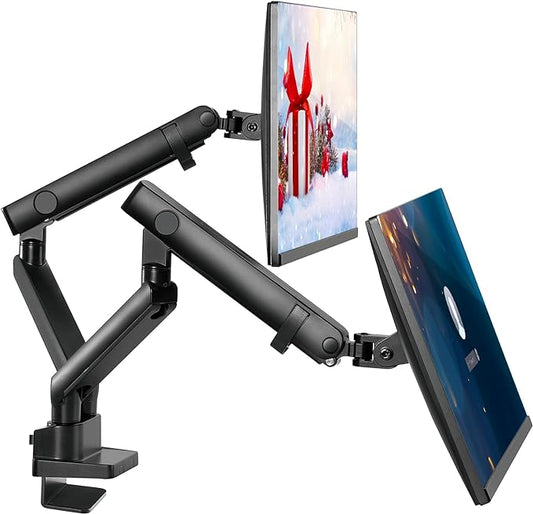 Dual Monitor Stand, Dual Monitor Arm, Dual Monitor Mount vesa Mount, up to 32 inch Monitor Desk Mount, soporte Monitor arms & Monitor Stands for 2 Monitors, Dual Monitor Riser Stand