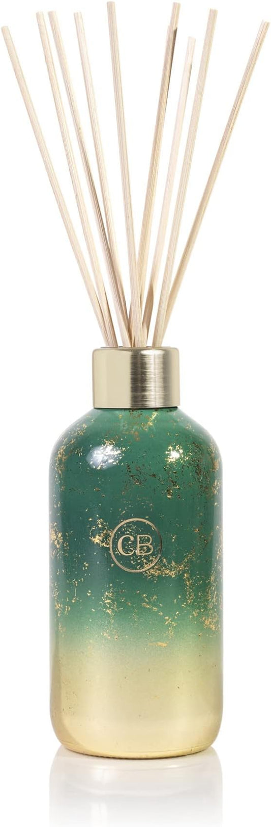 Capri Blue Glimmer Reed Diffuser Set - Includes Diffuser Sticks, Scented Oil, and Decorative Glass Bottle - Home Decor Room Freshener - Capri Blue Home Fragrance - Crystal Pine (8 fl oz)