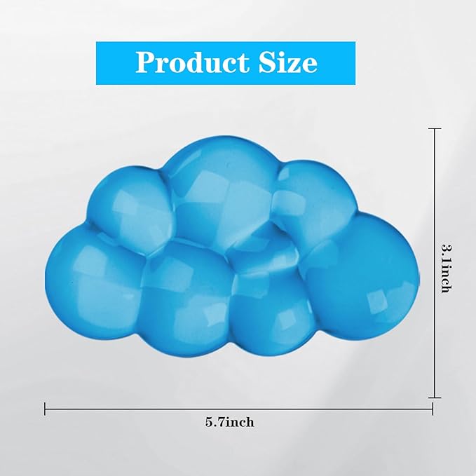 Gel Cloud Mouse Wrist Rest, Cute Wrist Support and Arm Support for Mouse Rest Typing Pain Relief，Suitable for Office/Computer/Laptop/Gaming (Transparent Blue)