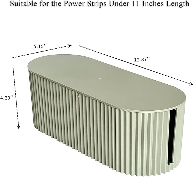 Green Cord Organizer Box, Plastic Cable Management Box with Lid, Power Strips Protector Cover Under TV and Desk for Home, Office, Bathroom, School, Wires Hider Protector for Floor (Small)