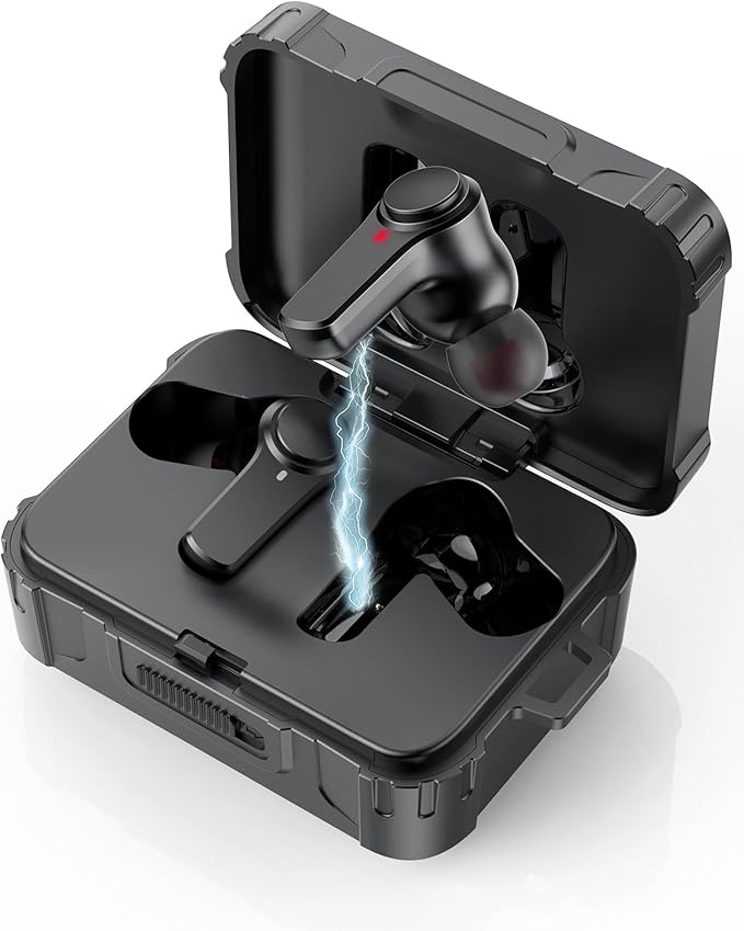 29dB SNR Wireless Earbuds Bluetooth 5.4, 70H Playtime Military IPX6 Waterproof Headphones, 66ft Range Sport Earphones for Construction Running Gym