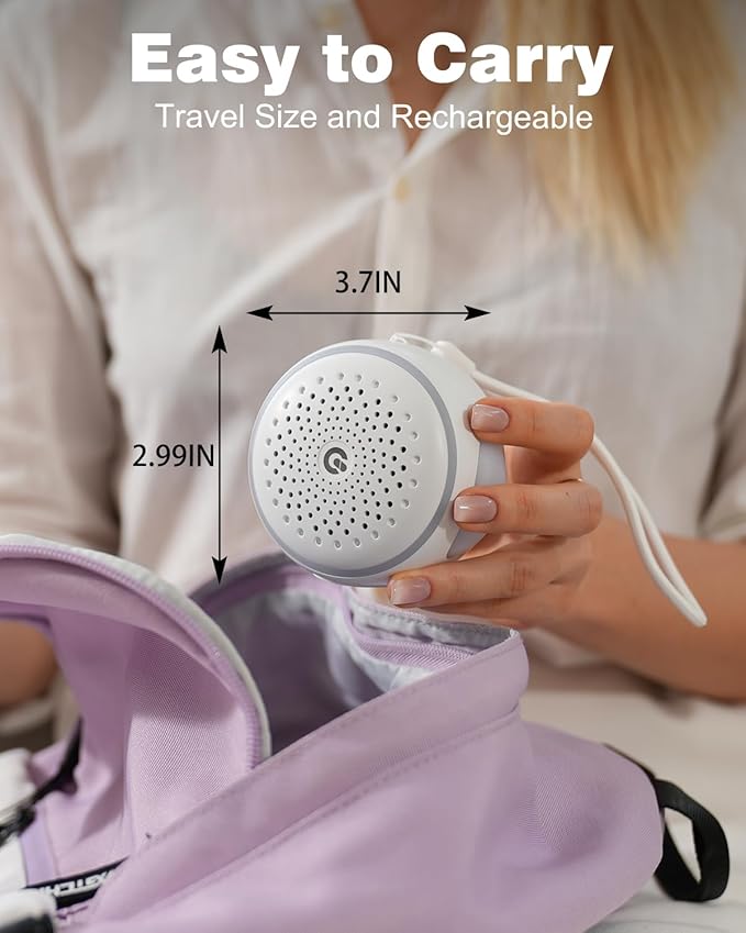 White Noise Sound Machine with 27 Soothing Sounds,Sleep Sound Timer and Memory Function - Portable Sound Machine for Baby and Adult at Home,Office,Travel and More