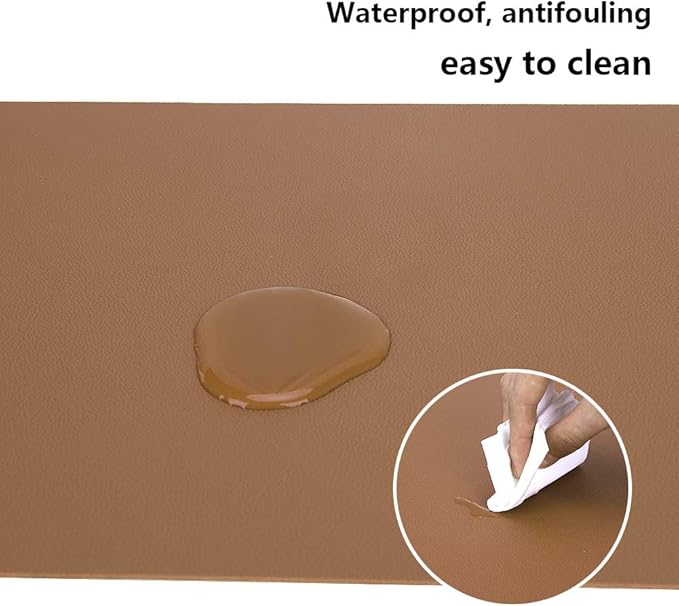 KINGFOM Desk Pad Office Desktop Protecter, PU Leather Desk Mat Blotters Organizer with Comfortable Writing Surface (35.4" x 16.9", Brown)