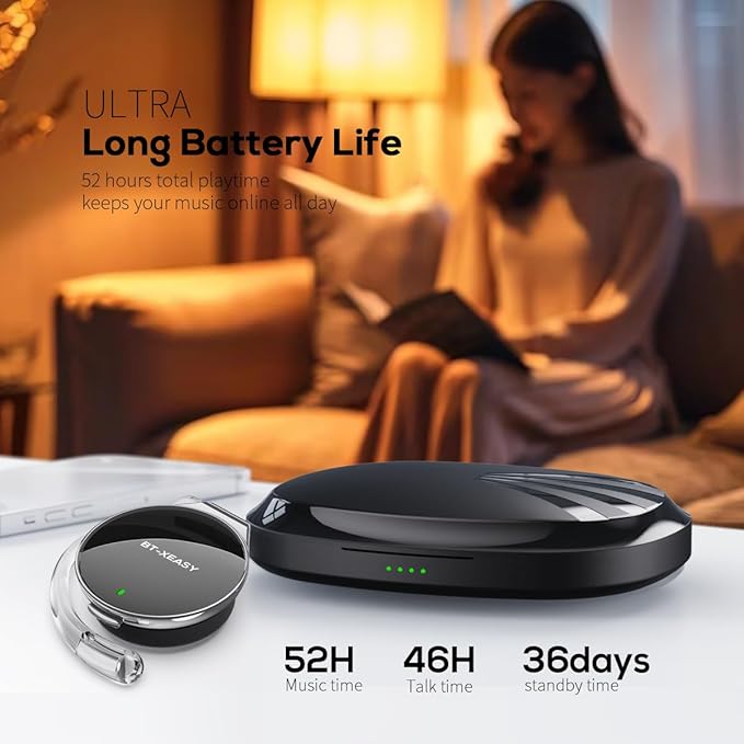 Wireless Bluetooth 5.4 Over-Ear Headphones with Ear Hook, Dual Device Simultaneous Connection, Clip-On Ear Design, Lightweight Earbuds for Sports/Running/Gym