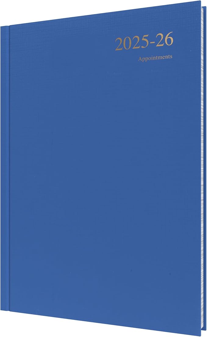 Collins 'Essentials' 12 Month Mid/Academic Year Planner, July 2025-July 2026 Day-to-Page Appointments Diary, A4 Hard Cover, Blue