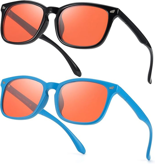 SODQW Gaming Blue Light Blocking Glasses for Men Women Reduce Eyestrain Orange Aviator Eyeglasses for Computer TV