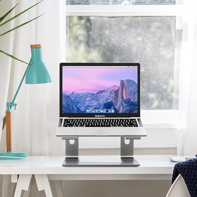 BESIGN LS03 Aluminum Laptop Stand, Ergonomic Detachable Computer Stand, Notebook Holder Compatible with Air, Pro, Dell, HP, Lenovo More 10-15.6" Laptops, Gray