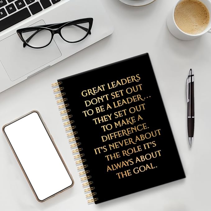 PUVOXHO Great Leaders Don't Set Out to be A Leader 160 Blank Pages Spiral Notebook, Thank you Gifts for Female male Boss Leader Manager Advisor Teacher Coach Mentor, Teamwork Gifts for Coworkers