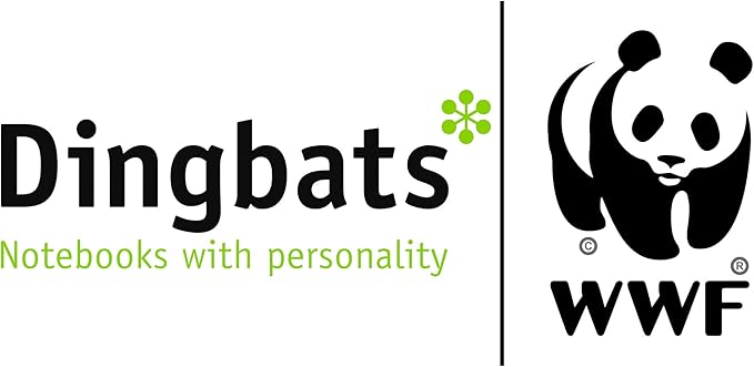 Dingbats* Wildlife Dotted Writing Journal Notebook A5 - Vegan Leather Hardcover - Ideal for Work, Travel - Pocket, Elastic Closure, & Bookmark