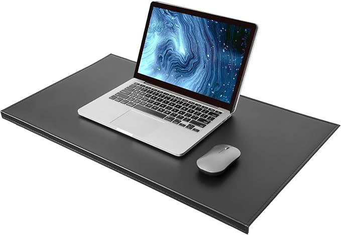 AKOZLIN 31.5"x15.8" Soft PU Leather Surface Office Desk Mouse Mat Pad with Full Grip Fixation Lip Table Blotter Edge-Locked Protector