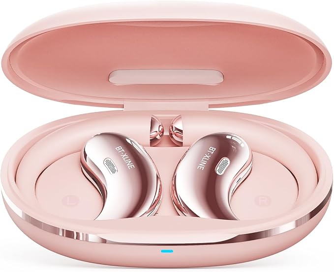 Open Ear Bluetooth Headphones, Bluetooth 6.0, Open Ear Earbuds, 36H Playtime, Flex EarHook for Sports, Running, Workouts - Comfortable Lightweight Earbuds with Touch Control (Pink)