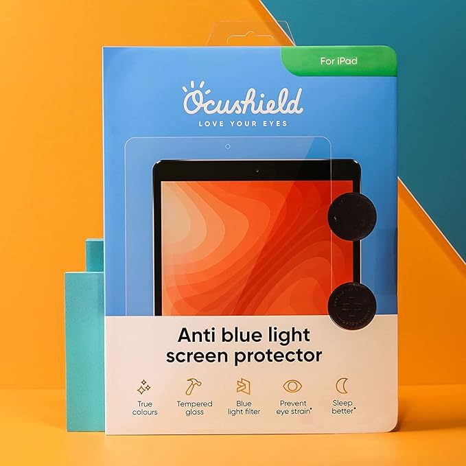 Ocushield Anti Blue Light Tempered Glass Screen Protector for Apple iPad 10.9” - 10th Gen - Blue Light Filter for iPad - Anti Glare - Protect Your Eyes & Improve Sleep (2022-2025)