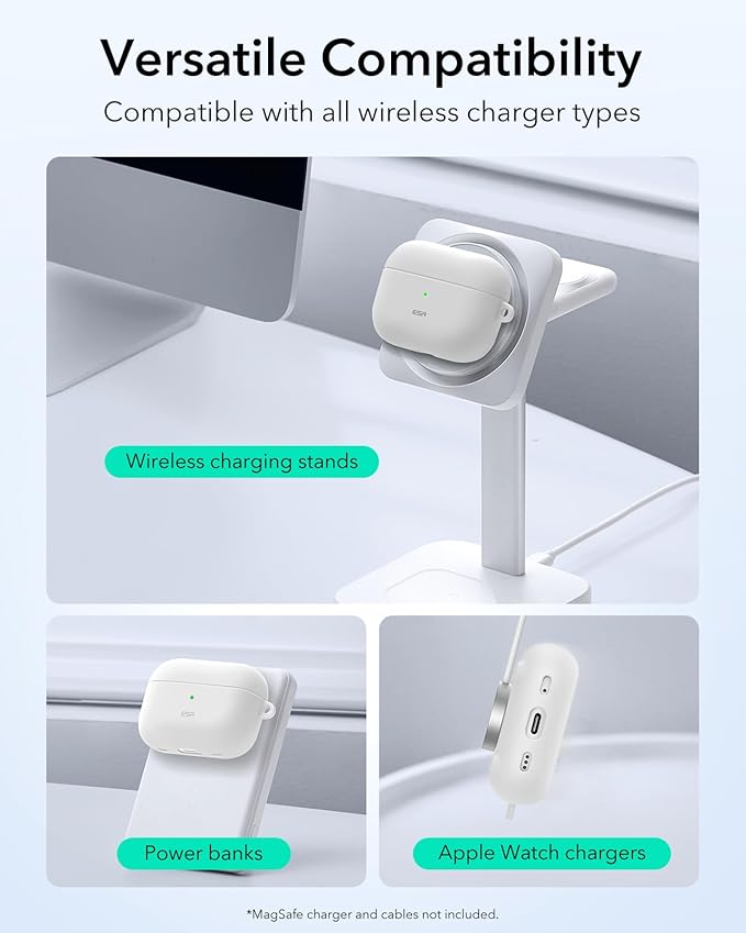 ESR for AirPods Pro 2 Case, Compatible with Airpods Pro 2nd Generation Case (2023/2022/2019), Compatible with MagSafe, Magnetic Lid Lock, Full Drop Protection, White