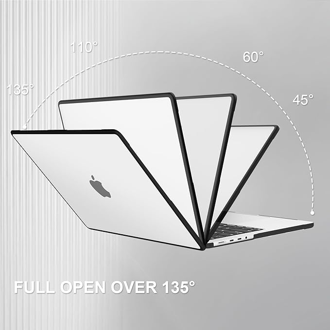 AKIT Compatible with MacBook Pro 16 inch Case 2025 2024-2021 M4 M3 M2 M1 Pro Max A3403 A3186 A2991 A2780 A2485, [Anti-Cracking] Hard Shell Laptop Case&Keyboard Cover&Screen Protector, Clear