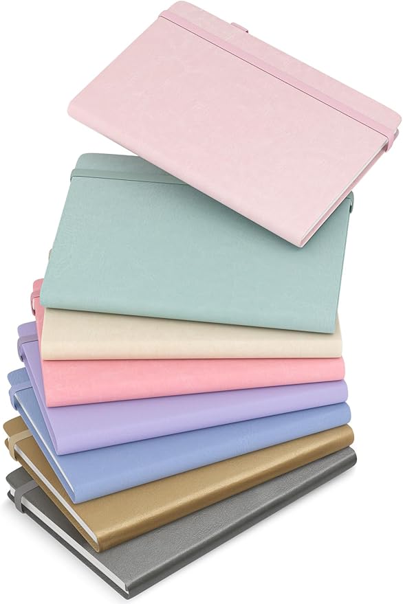 Oucaru Lined Journal Notebook, 8 Pack, 180 Pages, A5 Journals for Writing, 100 GSM Thick Paper, Small Notebooks Daily Journal for Women Men Work, Business, School, Travel Supplies