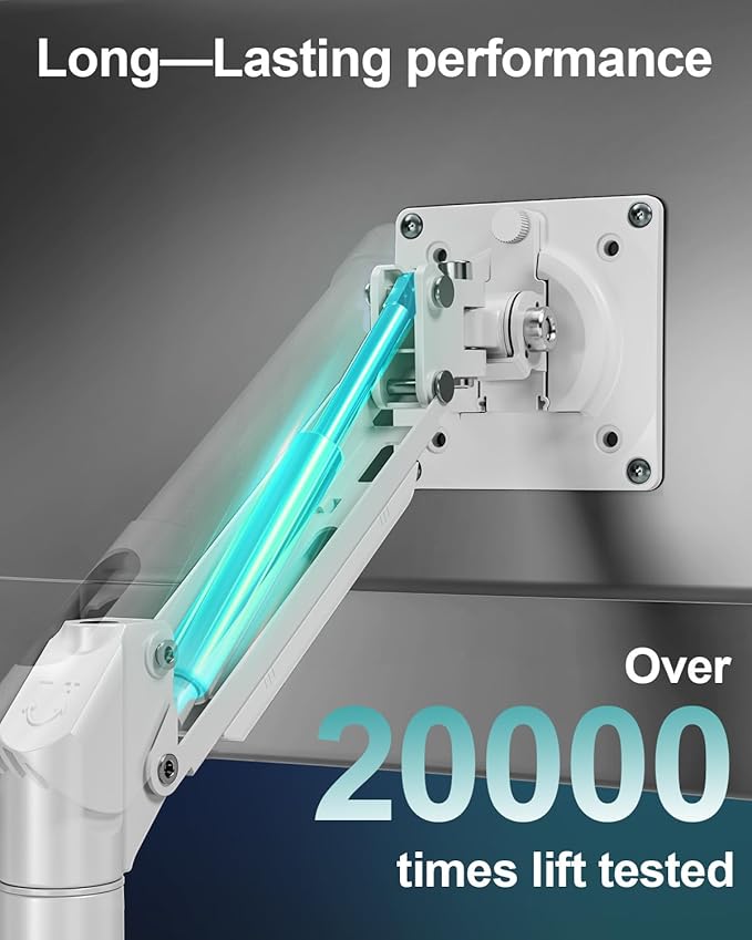 Dual Monitor Desk Mount, 13-32 inch Adjustable Gas Spring Monitor Arm, Computer Display Stand Holder with Clamp and Grommet Base, Fits 4.4 to 22lbs Screens, VESA Mount Bracket, White, Freelift Pro