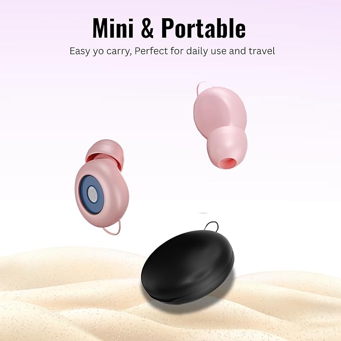 Silicone Ear Plugs for Sleeping Noise Cancelling, (28dB SNR) Reusable Earplugs for Sleeping with 8 Ear Tips Concert Ear Plugs, Travel, Work, Motorcycle & Hearing Protection with Case (Pink)