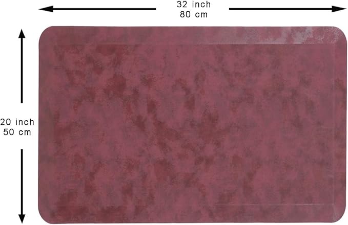 Mabel Home Anti Fatigue Floor Mat- 3 Size(20x32 & 20x39 & 24x70),16 Colors - Standing Desk Mat-Kitchen Floor Mat-Stain ResistantHome Non-Slip Bottom, Extra Soft (Red, 20" x 32")