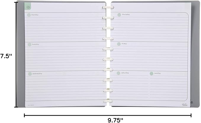 Talia Discbound Notebook Refills (Horizontal Undated Layout, Midsize (7.5in x 9.75in))