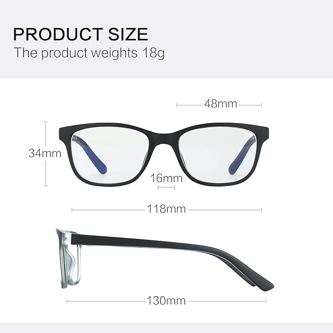 ZENOTTIC Kids Blue Light Blocking Glasses Anti Glare Lens Lightweight Frame Computer Eyeglasses for Boys and Girls