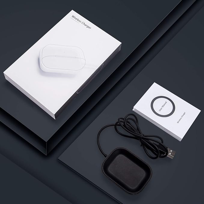 for Airpod Charger, Designed Wireless Charger for Airpods 4(ANC)/3rd/2nd Gen, for New AirPod Pro 3 (2025)/ 2nd Gen, Wireless Earbuds, Slim & Compact for Travel Home Office, Black-2