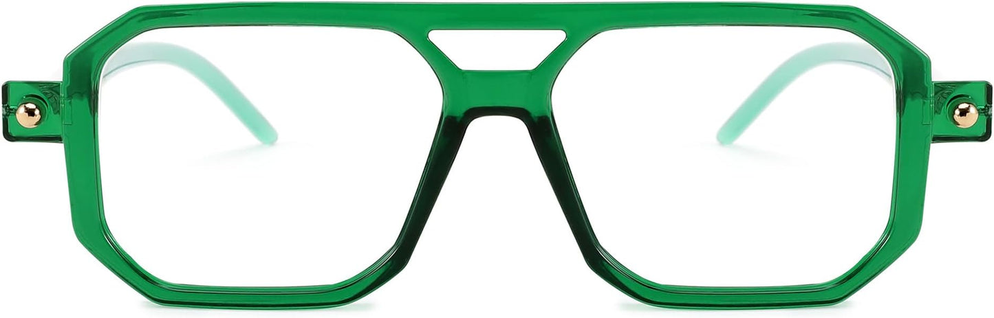 FEISEDY Vintage Square Blue Light Blocking Glasses Women Men 70s Flat Aviator Glasses Computer Anti Glare B0062