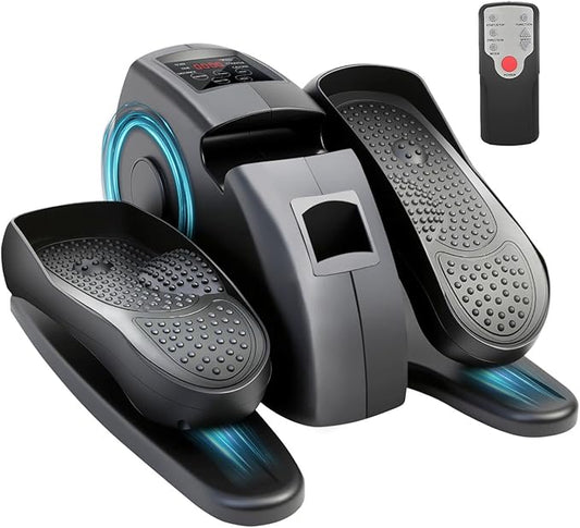 Under Desk Elliptical Machine, Ellipse Leg Exerciser as Seen on TV with Remoter, Quiet Electric Seated Pedal Exerciser, Mini Leg Exercise While Sitting for Seniors, Manual & Auto Mode for Home Office