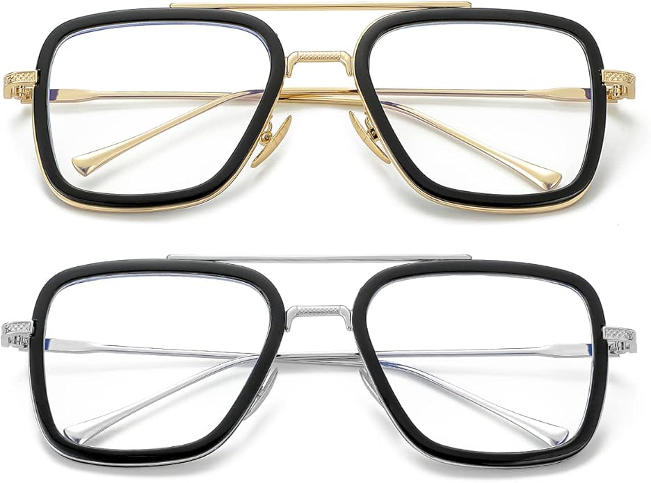 Tony Stark Style Blue Light Blocking Glasses for Men Women, Iron Man and Spider-Man Computer Gaming Glasses