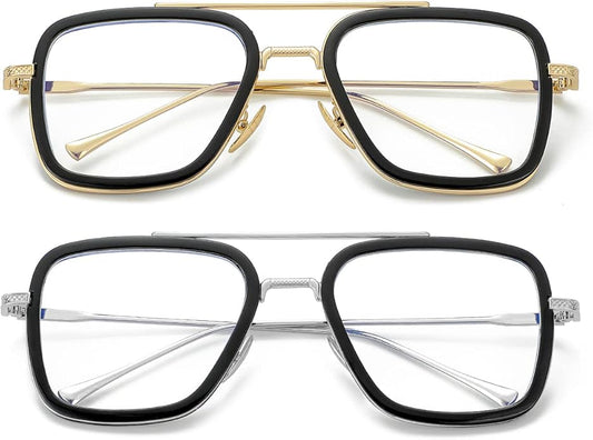 Tony Stark Style Blue Light Blocking Glasses for Men Women, Iron Man and Spider-Man Computer Gaming Glasses