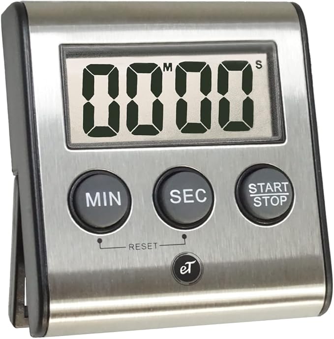 Elegant Digital Kitchen Timer, Stainless Steel Model eT-23, Super Strong Magnetic Back, Loud Alarm, Large Display, Auto Memory, Auto Shut-Off by eTradewinds
