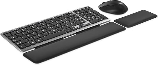 Wireless Keyboard & Mouse Combo with Keyboard Magnetic Wrist Rest and Mouse Wrist Rest - Ergonomic Design for Typing Pain Relief, Desk Pads Support Hand and Arm, 2.4G Stable Connection,Adjustable DPI