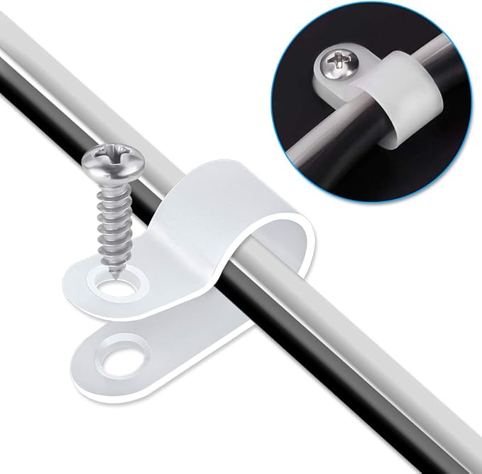 LOKMAN 100 Pack 3/8 Inch Rope Light P-Style Mounting Clips