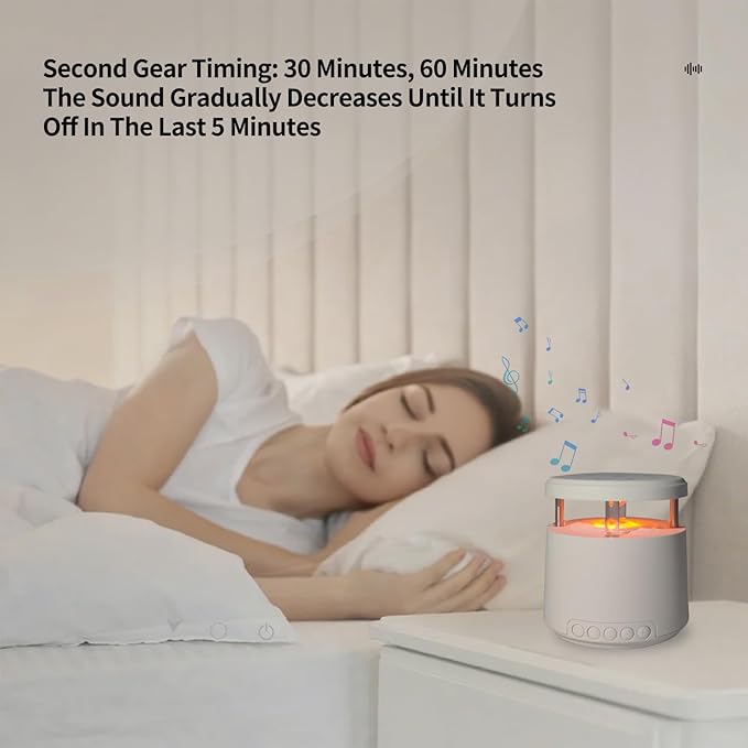 Sleep Sound Machine Night Light with Bluetooth Speaker, 24 Natural Sounds, Warm Indirect Lighting, Rechargeable 1200mAh, Timer Function, Ideal for Bedroom, Baby, and Relaxation