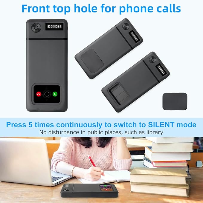 Phone Lock Box with Timer,Phone Lock Box,90 Days of Continuous Use,Quiet Mode,2 Charging Ports,Excessive Games,Mobile Phone Addiction