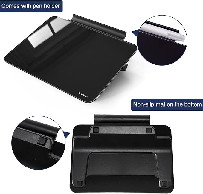 Small Desktop Glass Dry-Erase Whiteboard - 8 X 6 Inches Tabletop Easel Whiteboard with Stand, Desk Board Buddy for Artist, Teacher and Student