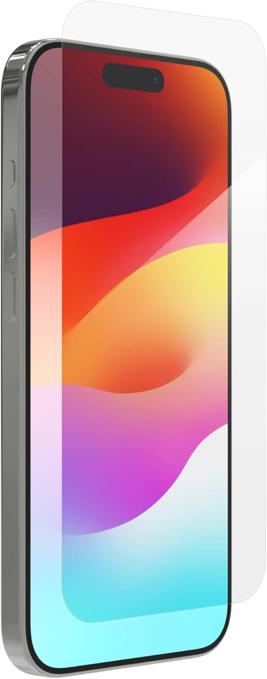 ZAGG Glass Elite Anti-Glare iPhone 15 Pro Screen Protector - 5X Stronger with Reinforced Edges, Scratch & Smudge-Resistant Surface, Matte Finish, InvisibleShield, Easy to Install