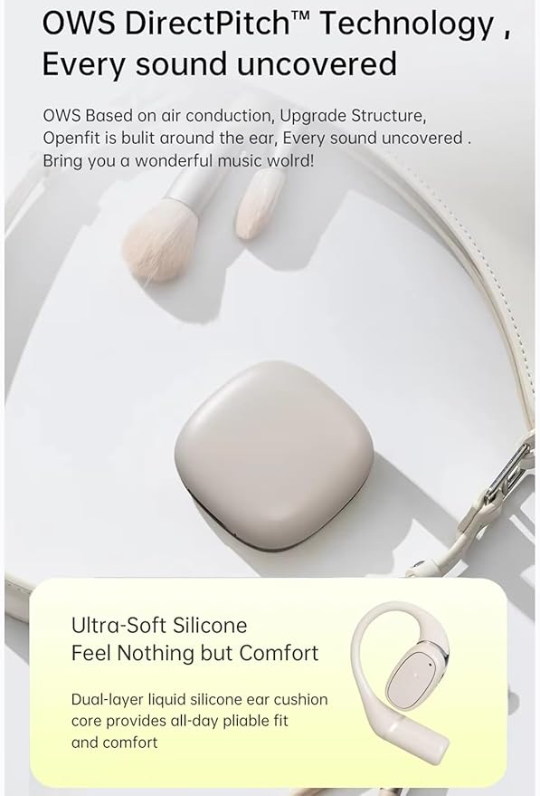 Open Ear Headphones Wireless Bluetooth 5.3 for Women Sweatproof IP54 • 28H Battery (8H+Case) • Dolby Sound • Ultra-Light Comfort for Workout Running