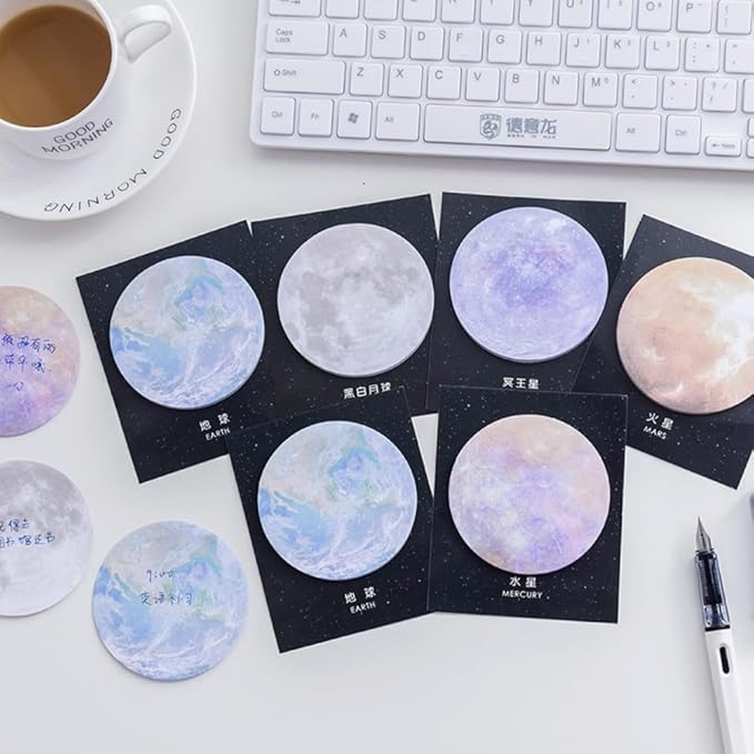 6 Pads Galaxy Celestial Reusable Funny to Do List Stick Note Set