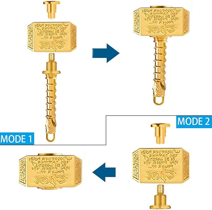 Fidget Chain Hammer Spinners Metal with Star Fidget Finger Spinner Toy, Anxiety Toy Focus Copper Brass Fidget Toys Fingertip Gyro Stress Relief Gifts for Kids Adults(Golden)