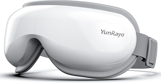 Eye Massager with Bluetooth Music, Heating & Vibration-Wireless Massage Mask for Relieving Dry Eyes, Eye Strain & Headaches, Promote Sleep, 180° Foldable, Travel, Office Users