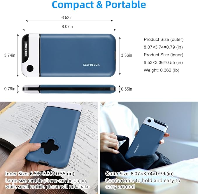 Phone Lock Box with Timer,Cell Phone Lock Box,USB Charging Type,Long-Term Continuous Use,Time Can Be Freely Set,Easy to Carry,Excessive Games,Mobile Phone Addiction