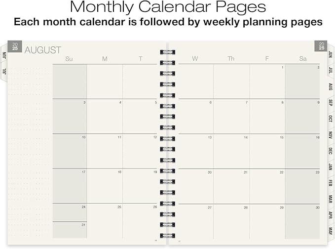Global Printed Products Essential 8.5"x11" Monthly & Weekly 2025-2026 Planner - (8.5" x 11" - June 2025 Through July 2026)