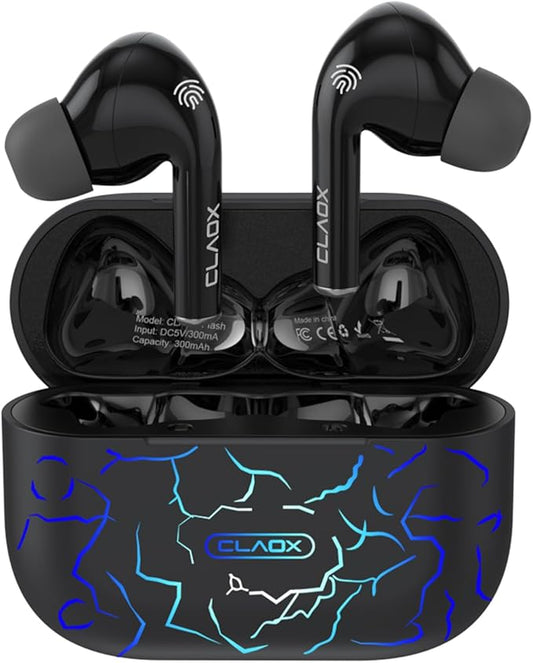Flash Wireless Earbuds, Active Noise Cancelling, Bluetooth Earbuds with Microphone, RGB Light Charging Case, IPX6 Waterproof, USB-C Fast Charge, 80Hrs Battery Life, for Gaming Sport & Work
